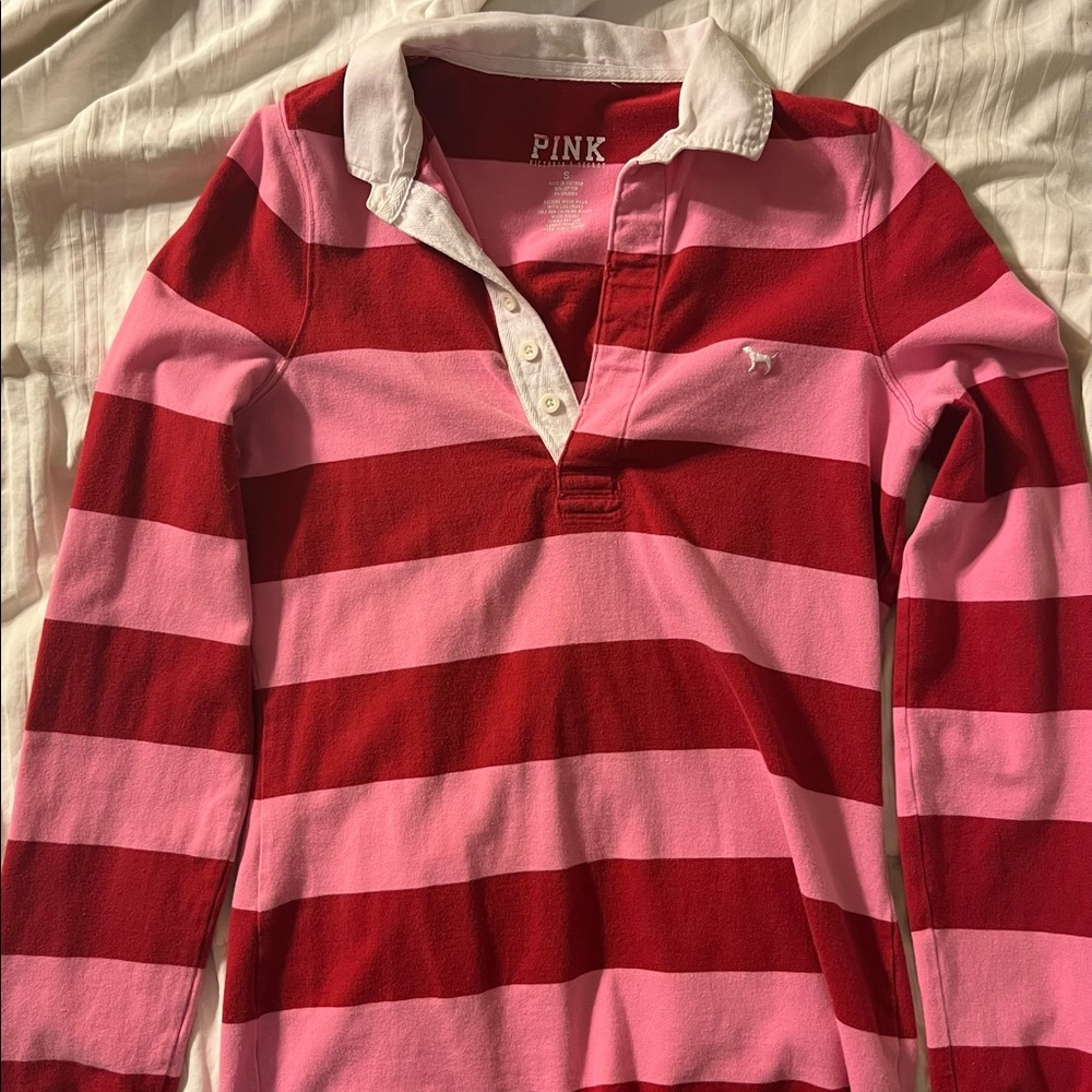Victoria Secret Pink Striped Polo